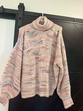 Fate Pastel Multicolor Turtleneck Sweater Size Small